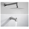 Aquacubic High Pressure Rainfall Brushed nickel Shower Head with Handheld Shower Faucet Sets Complete